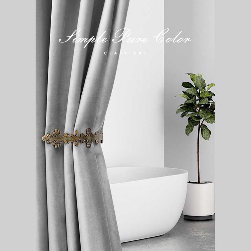 Gray Velvet Shower Curtain