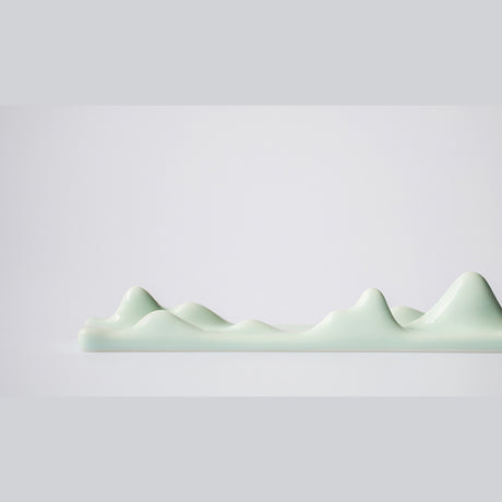 Ceramic Incense Burner, Incense Holder, Art landscape Design, Aromatherapy, Yoga Incense Burner, Incense seat, White, Cyan