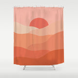 Red and Pink Sunset Shower Curtain