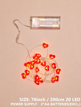 20 Led 2M Heart Shaped String Light - Novelty Lighting