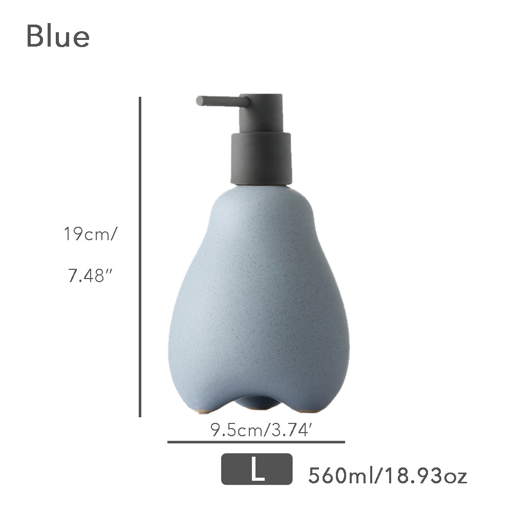 Mint Ceramic Soap Dispenser, Liquid Bathroom Bottle, Simple Design, Refillable Reusable Lotion Pump for Bathroom Kitchen, 560ml/18.93oz