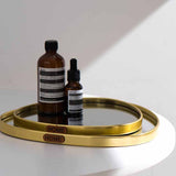 Nordic Style Golden Mirror Trilateral Circle Pentagonal Circle Tray, Aromatherapy Tray, Jewelry Tray, Decoration Tray