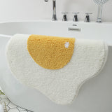 Cute Fried Egg Bath Mat, Lovely Bathroom Rug, White Yellow Bath Rug, Multiple Sizes Available