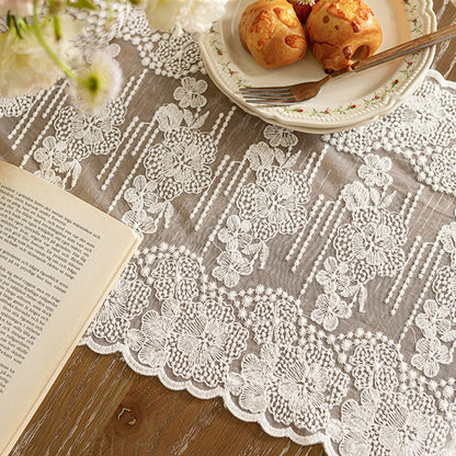 Moonlight French lace table flag light luxury high-end TV cabinet coffee table high-end dining table mat cloth shoe cabinet dust cover towel