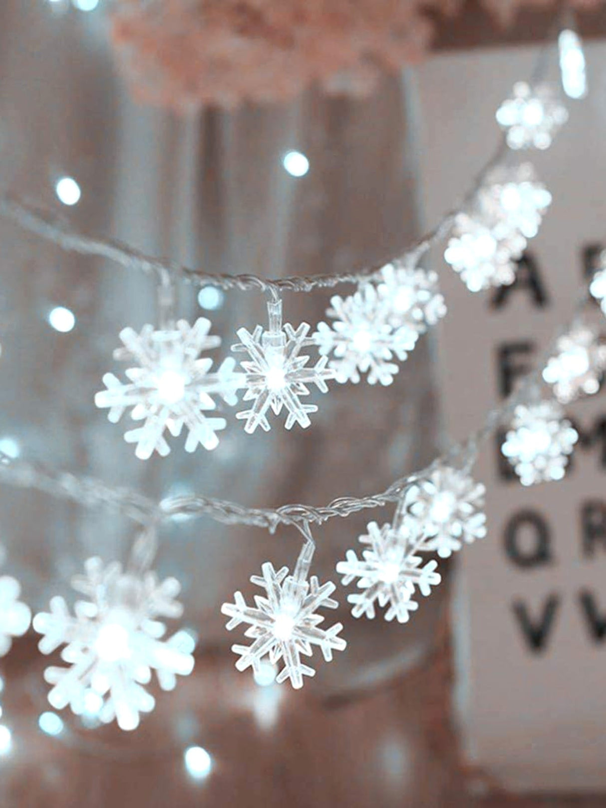 Christmas String Light with 40pcs Snowflake Bulb 1pc - Lighting & Lamp