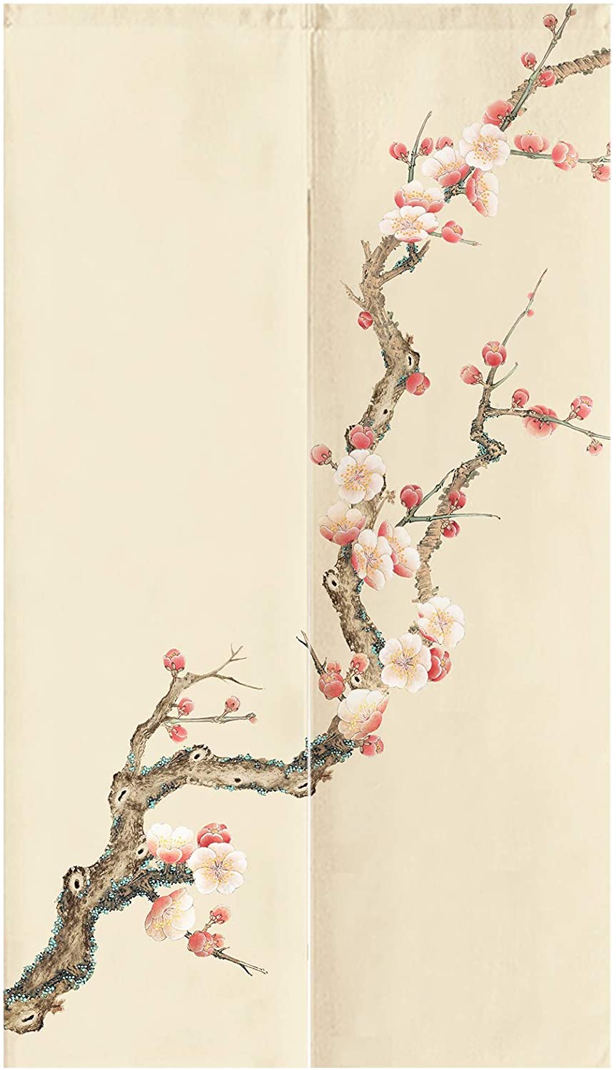 Japanese Floral Noren Doorway Curtain