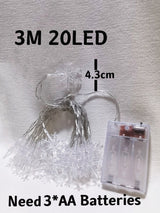 Christmas String Light with 20pcs Snowflake Shaped Bulb 1pc - Novelty Lighting