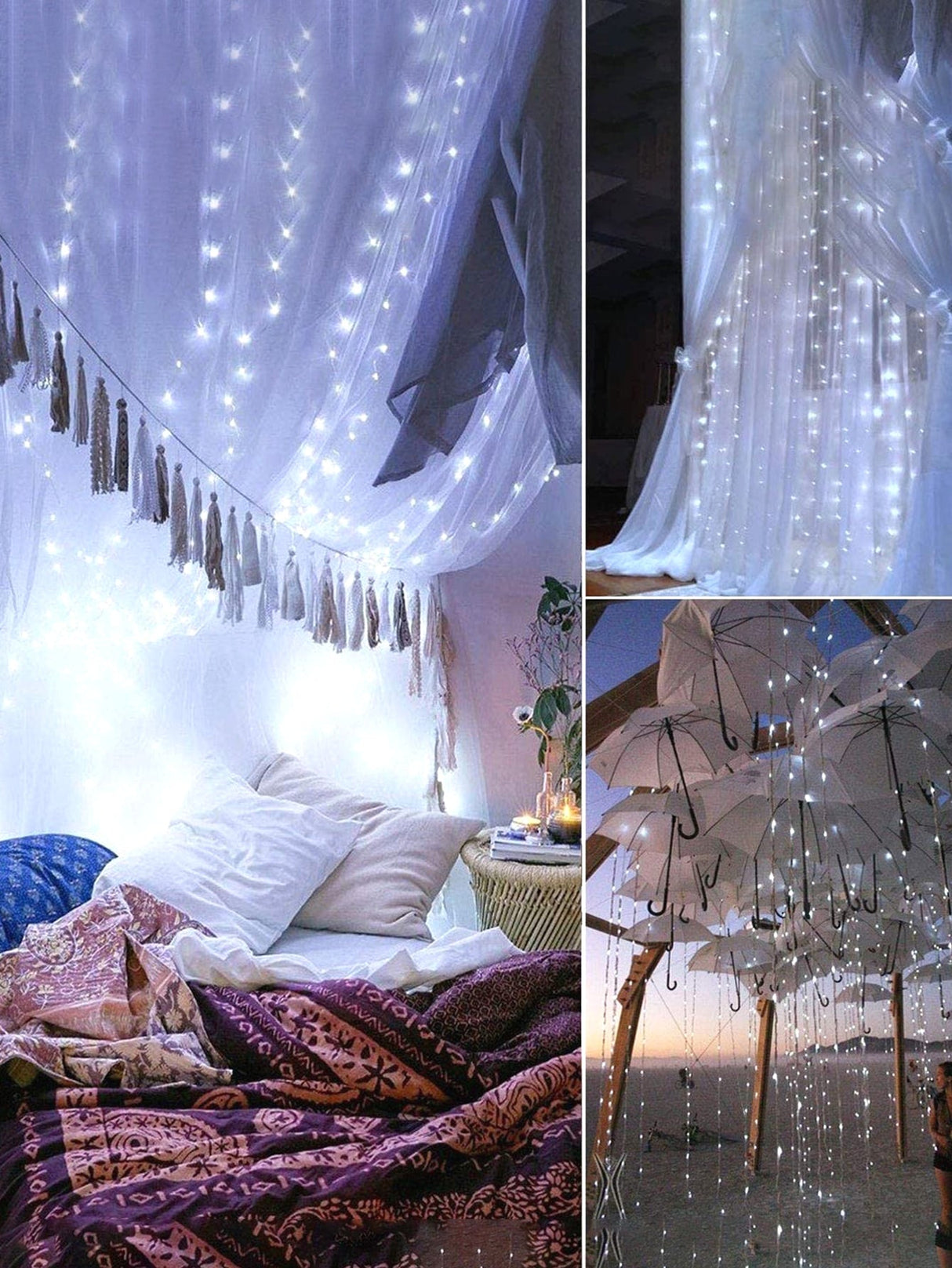 200 Led 2 x 2M Curtain String Light 1pc - Novelty Lighting