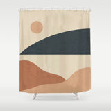 Modern Mountain and Sunset Shower Curtain