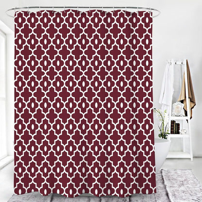  Red Morocco  Pattern Shower Curtain