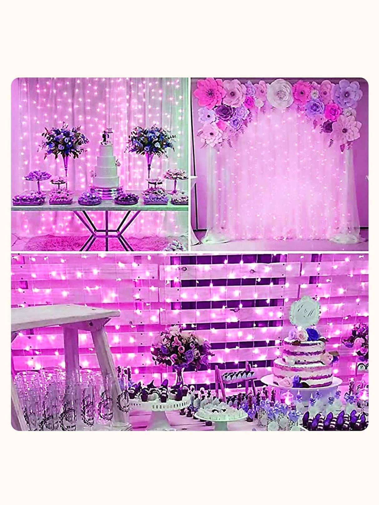 Control Curtain Decorative String Light with 300pcs Bulb Remote - Novelty Lighting