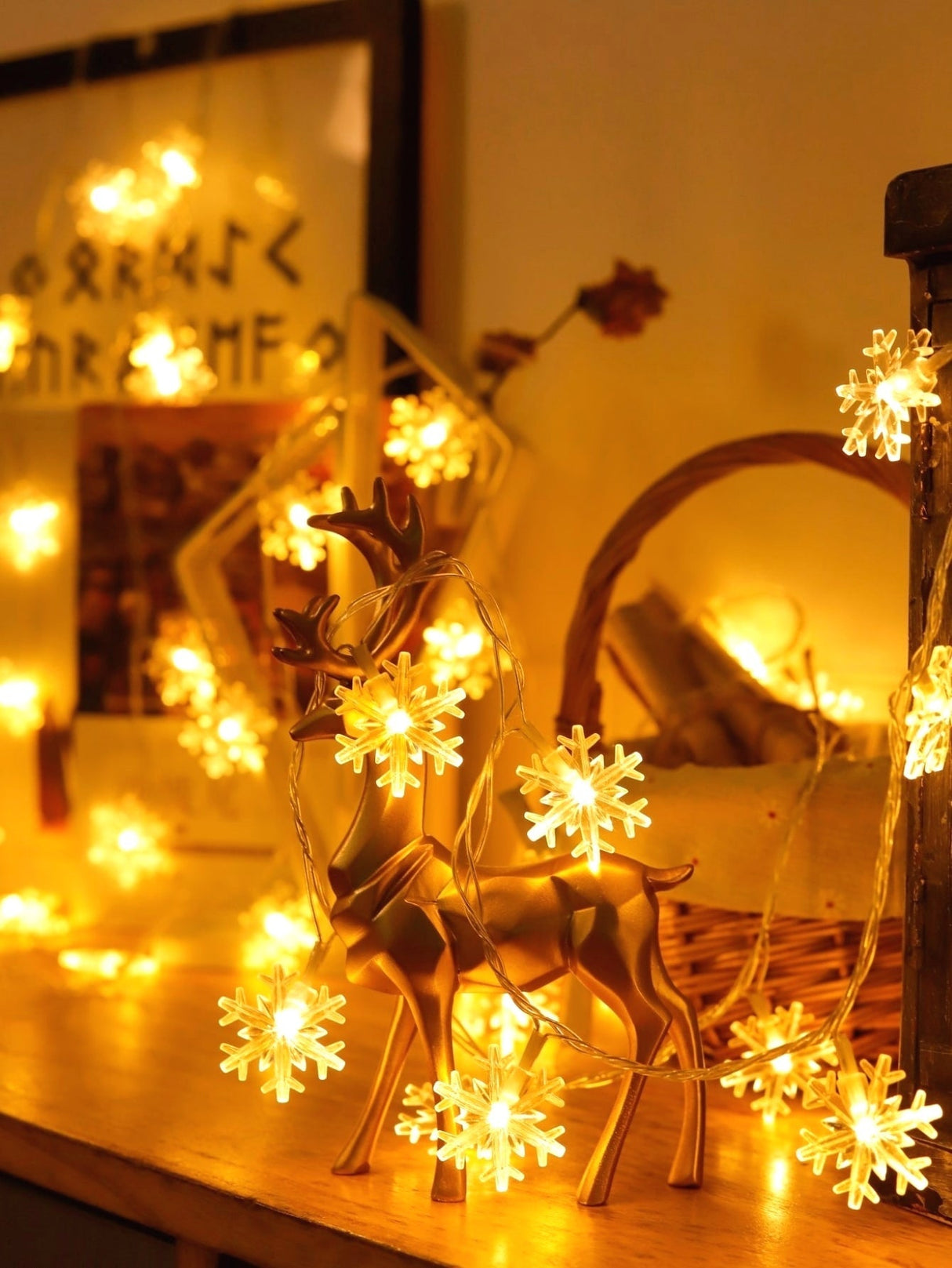Christmas String Light with 20pcs Snowflake Shaped Bulb 1pc - Novelty Lighting
