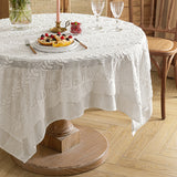 Annie lace tablecloth French light luxury high-end white American cotton and linen tablecloth coffee table cloth Nordic ins style				 							        							Three-dimensional and exquisite embroidery, the beauty is more specific