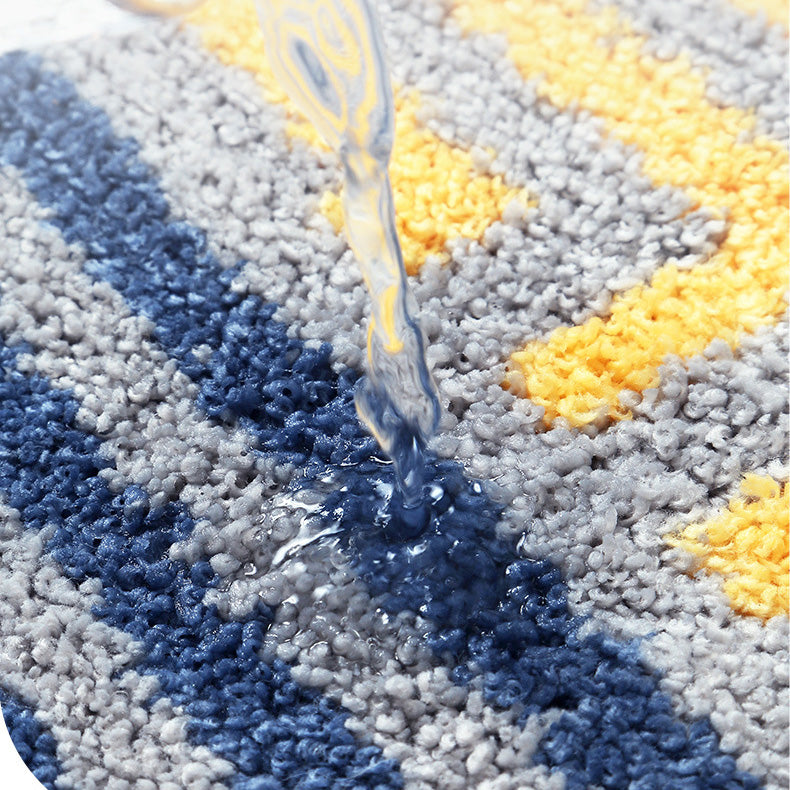 Elliptical Stripe Bath Mat