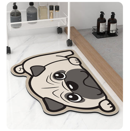 Dog Animal Diatomaceous Earth Bathroom Mat