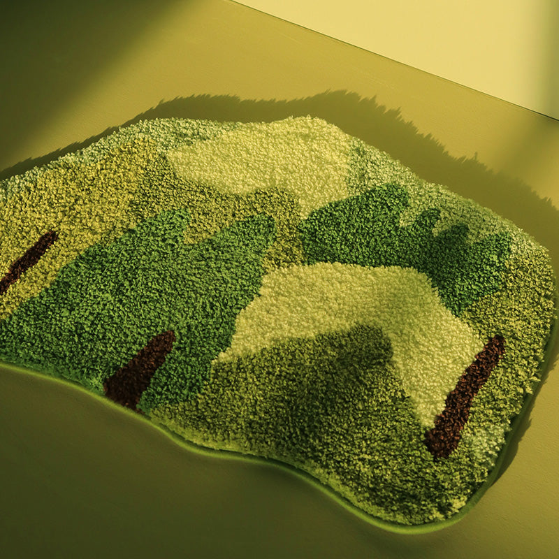 Semicircle Green Moss Bath Mat