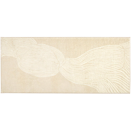 Flowing Line Grey and Light Brown Bedroom Mat