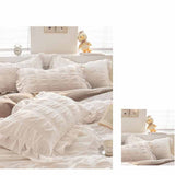 Solid Seersucker Poly Duvet Cover Bedding Set