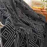 Black & White Geometric Pattern Reversible Blanket