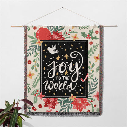 "Joy To The World" Tassel Blanket
