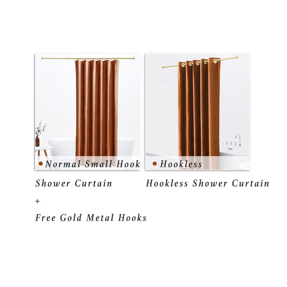 Orange Velvet Shower Curtain