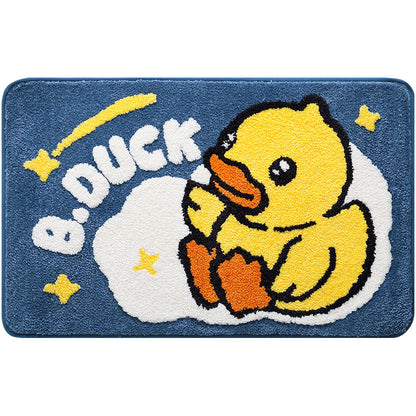 Yellow Duck and Clouds Bath Mat