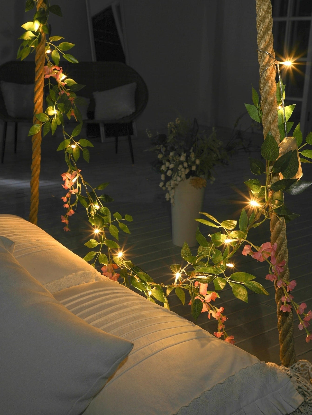 Artificial Flower String Light with 20pcs Bulb 1pc - Novelty Lighting