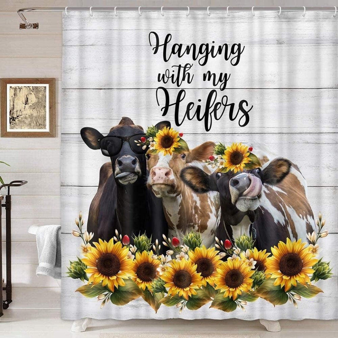Cute Cow Shower Curtain