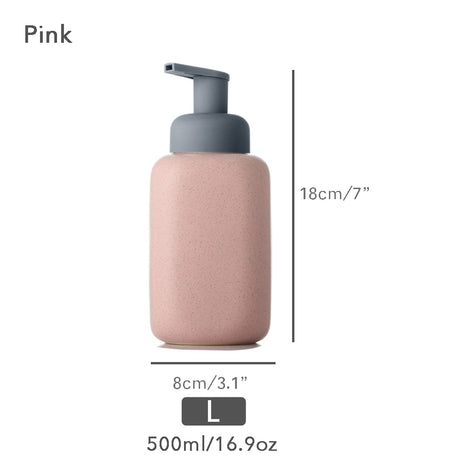 Mint Ceramic Soap Dispenser, Foaming Pump Bathroom Bottle, Simple Design, Refillable Reusable Lotion Pump for Bathroom Kitchen, 500ml/16.9oz