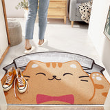 Feblilac Cute Cat PVC Coil Door Mat