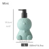 Off white Ceramic Soap Dispenser, Liquid Bathroom Bottle, Blue Robot-Cat, Refillable Reusable Lotion Pump for Bathroom Kitchen, 500ml/16.9oz