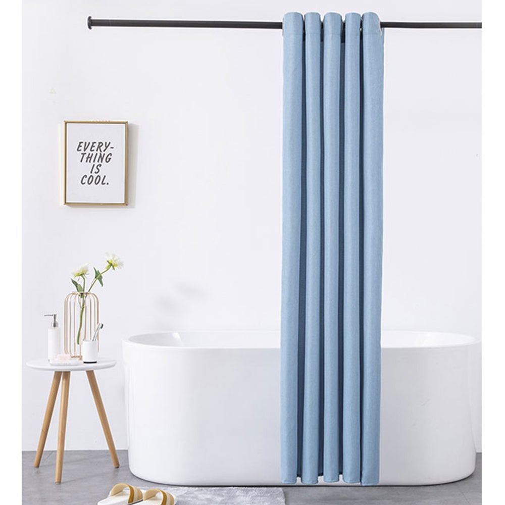 Pure Blue Linen Shower Curtain