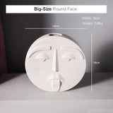 Ceramic Face Vase, Creative Nordic Design White Vase, Cute Pottery Home Decor