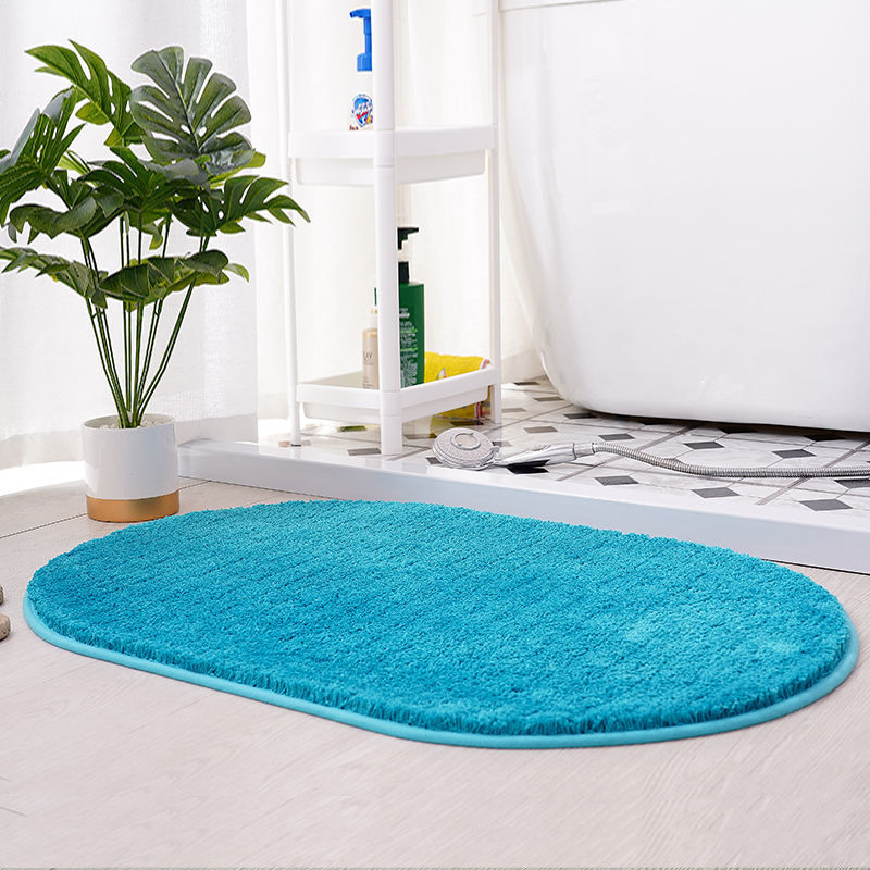 Feblilac Semicircle Solid Black Tufted Bath Mat, Multiple Sized Soft Plush Water-Absorbent,  Anti Slip Toilet Mat, Soft Thick Bathroom Carpet, Pure Bathroom Mats, Simple Best Bath Rugs, Hot Shower Mat Non Slip, Toilet Rug