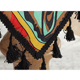 Abstract Pattern Black Tassel Tablecloth