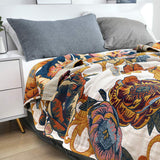 Blooming Flower Cotton Gauze Reversible Quilt