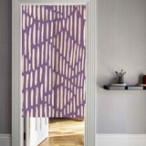 Feblilac Purple Ground Irregular Shaped Line Art Door Curtain