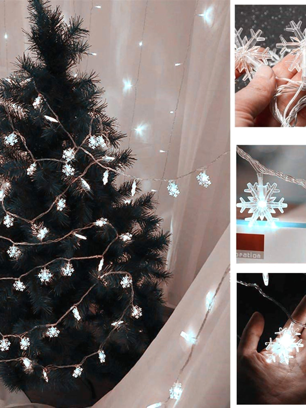 Christmas String Light with 40pcs Snowflake Bulb 1pc - Lighting & Lamp