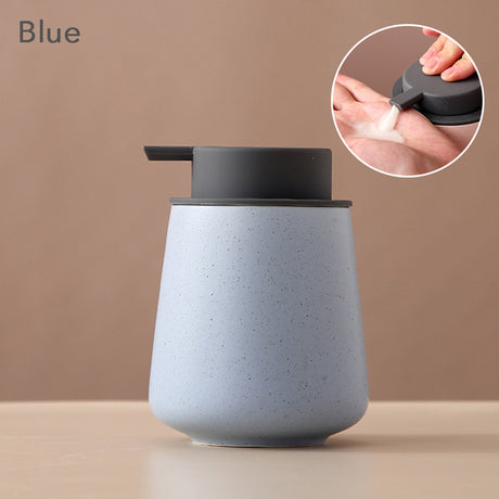 Ceramic Soap Dispenser, Foaming Pump Bathroom Bottle, Simple Design, Refillable Reusable Lotion Pump for Bathroom Kitchen, 400ml/13.52oz