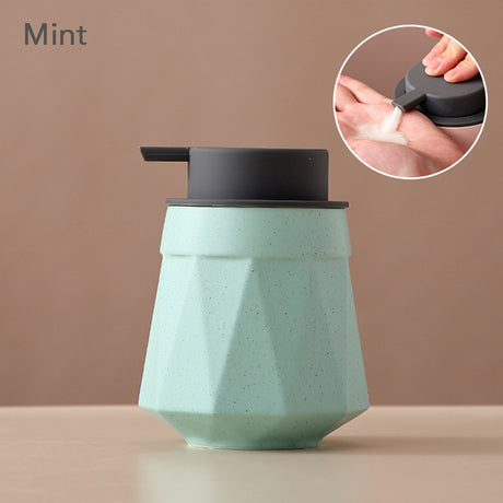 Ceramic Soap Dispenser, Foaming Pump Bathroom Bottle, Simple Design, Refillable Reusable Lotion Pump for Bathroom Kitchen, 400ml/13.52oz