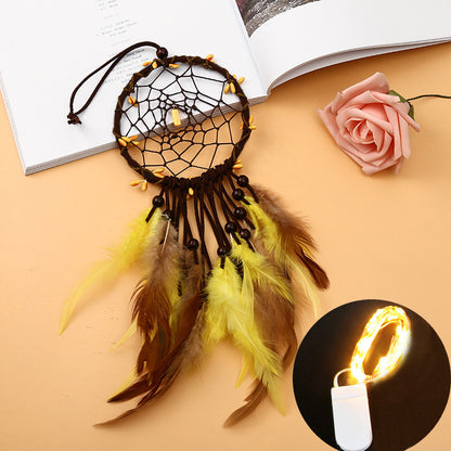 Cute Yellow Feather  Dream Catcher