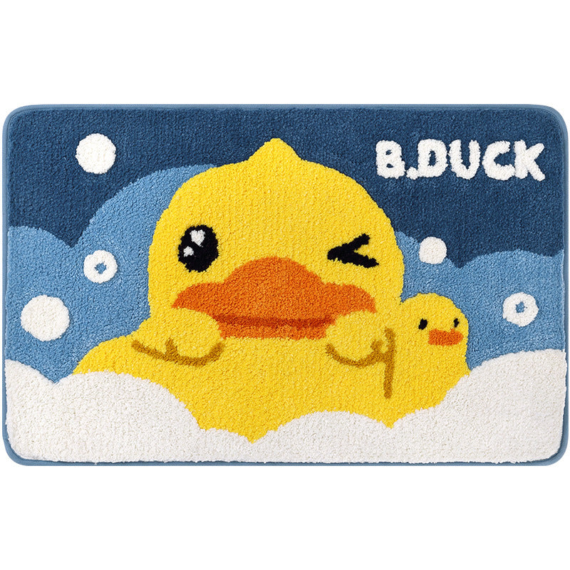 Yellow Duck and Clouds Bath Mat