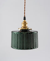 Emerald Fluted Dome Glass Pendant Light