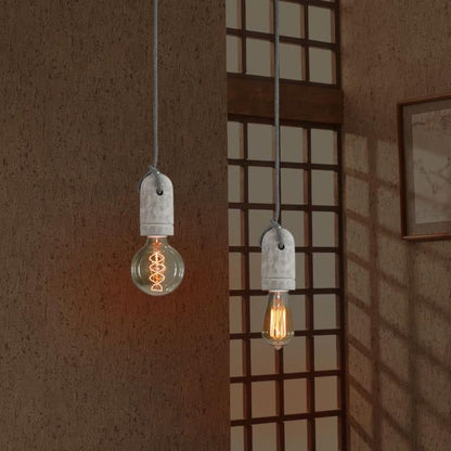Concrete Bare Bulb Light Fitting Pendant Light