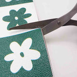 White and Blue Flower Kitchen Mat