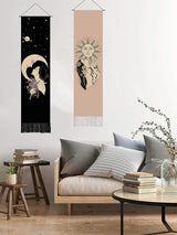 Bohemian sun & moon tapestry (2 pack )