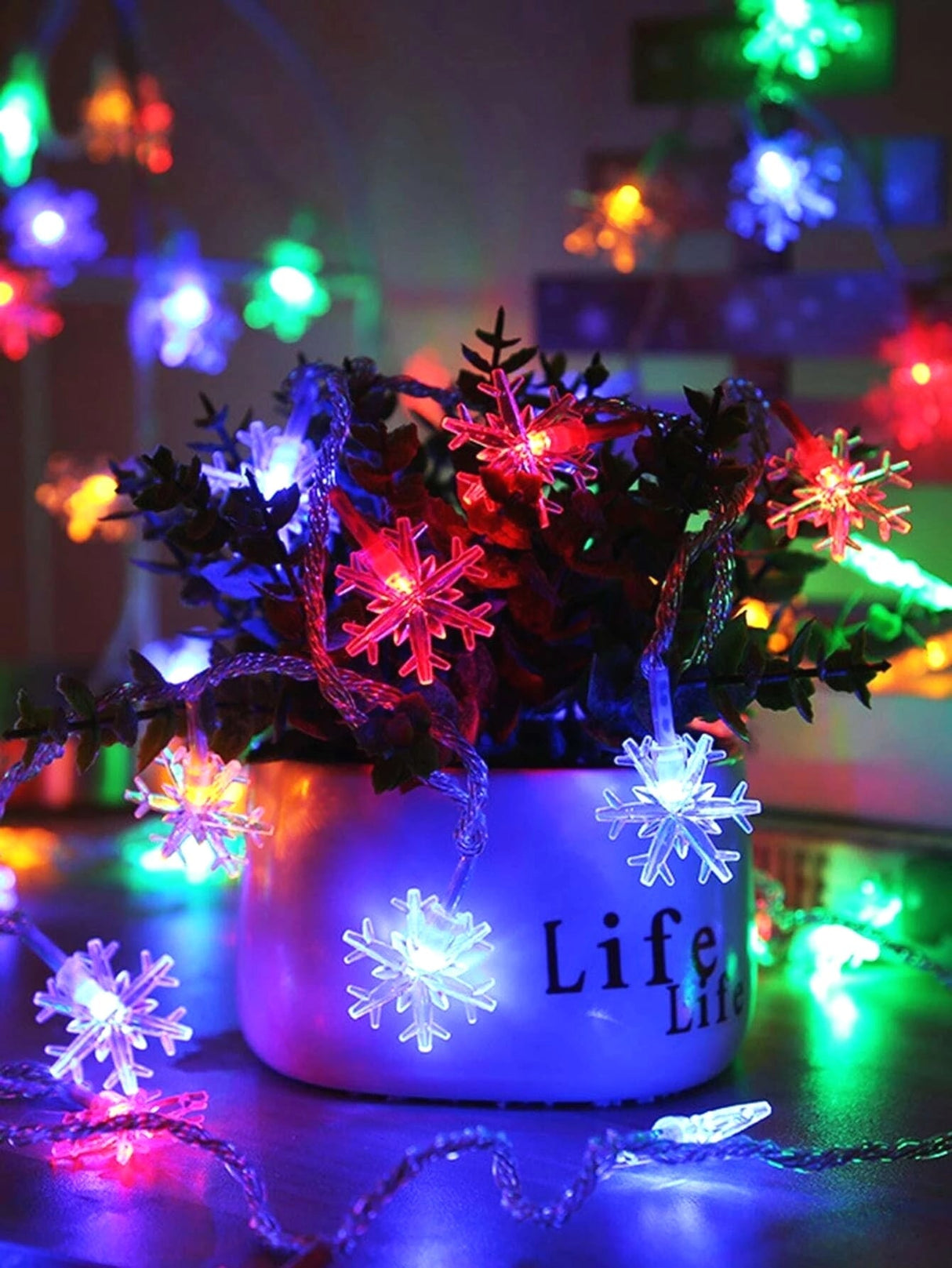 Christmas String Light with 40pcs Snowflake Bulb 1pc - Lighting & Lamp