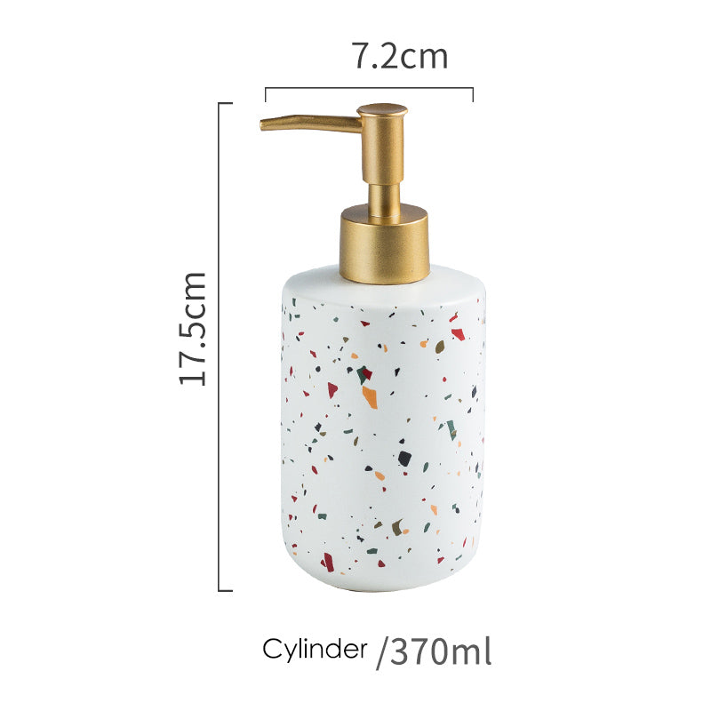 Ceramic Soap Dispenser, Liquid Soap Pump Bottle, Colorful Marble Texture