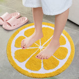 Feblilac Cute Bath Mat,Lemon Rug,Water Absorption Non Slip Mat,Round Lemon Bath Mat Soft Machine Wash Rug Mat for Bedroom Kitchen Bathroom Toilet Floors 27.5 x 27.5 Inches (Yellow)