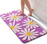 Pink Bathroom Rugs Cute Daisy Bath Mat White and Yellow Flower Decor Rug Non Slip Floor Carpet Microfiber Bathmat Super Absorbent Machine Washable Bahtub Mats for Shower, Tub, Bedroom 16"x 24"